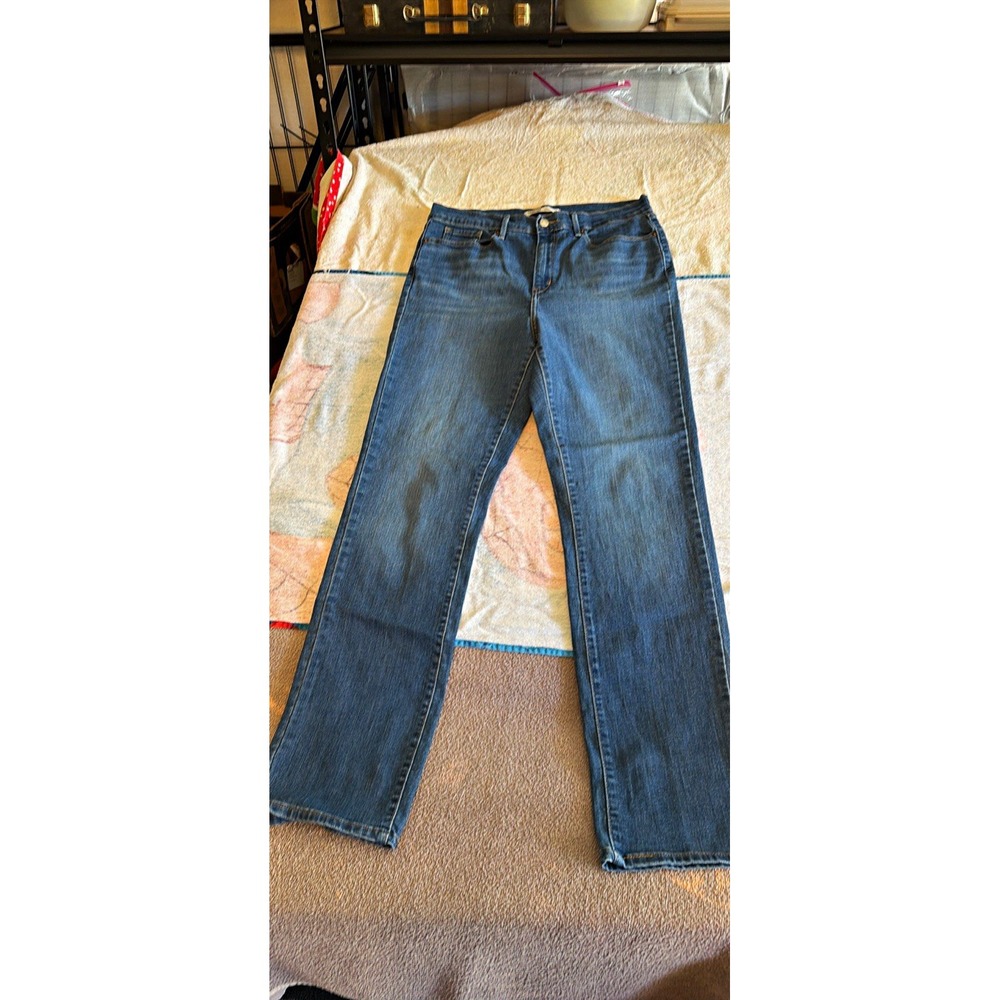 Signature by Levi Strauss & Co Mens Blue High-Rise Straight Stretch Jeans 30x32
